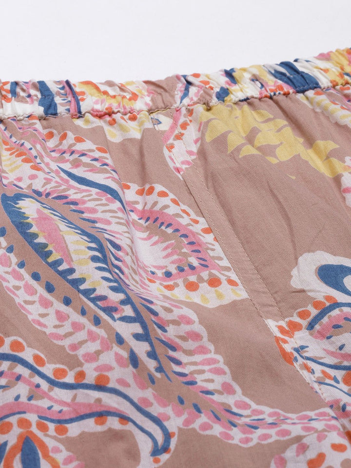 SANSKRUTIHOMES Women Mauve Pure Cotton Printed Pyjama Set