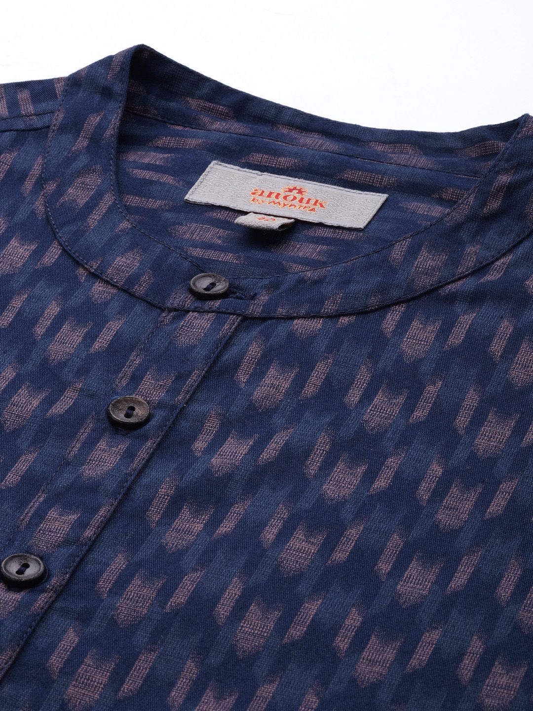 Anouk Ikkat Printed Indigo Short Kurta