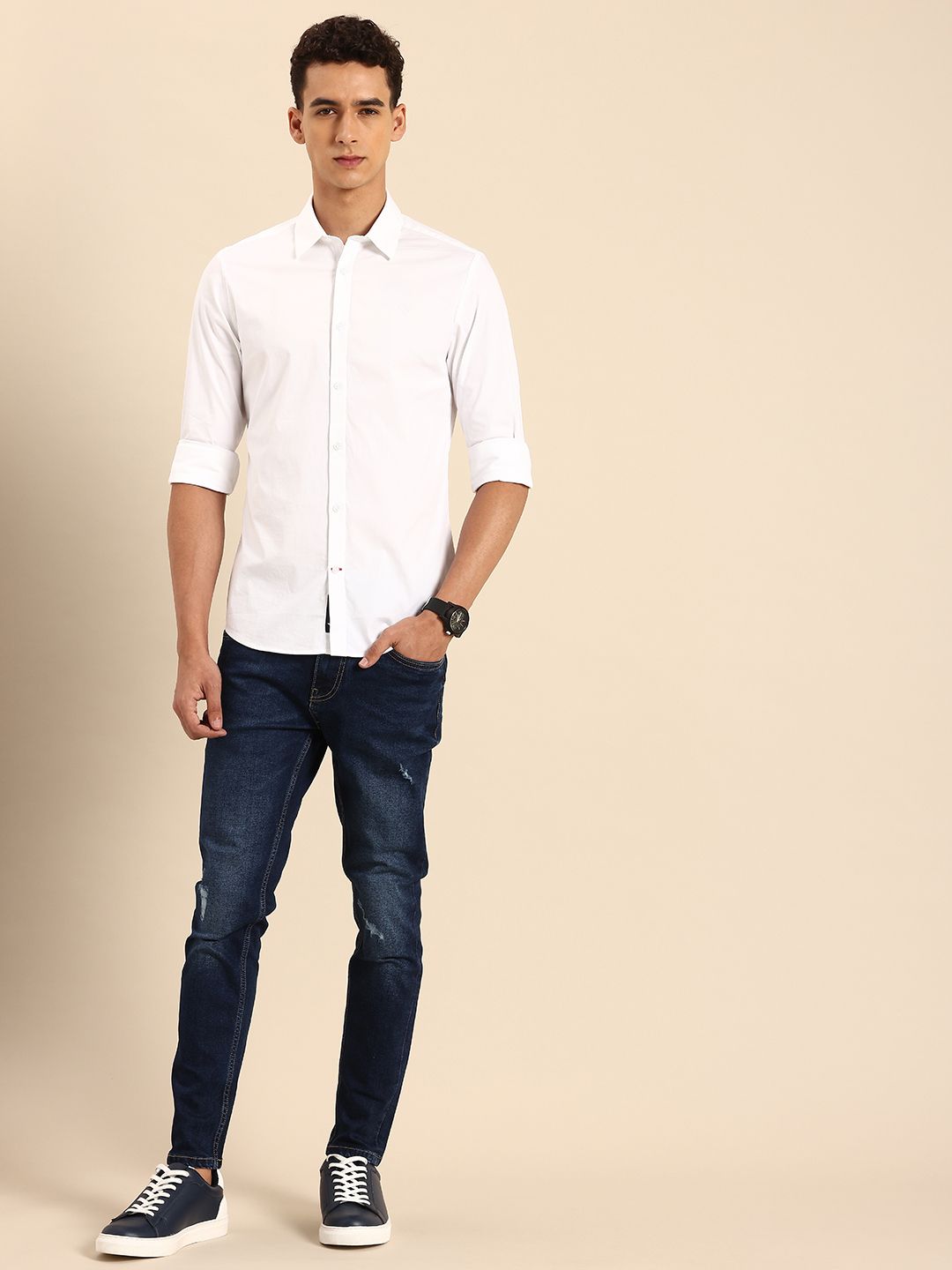Being Human Classic Slim Fit Opaque Casual Shirt