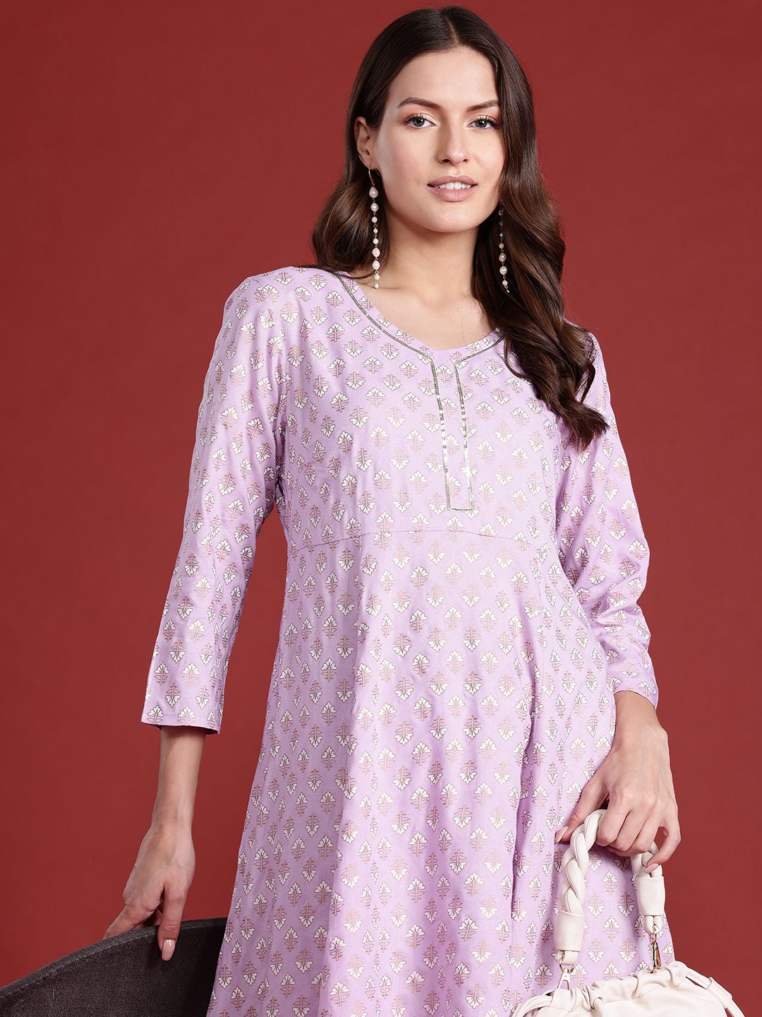 all about you Women Ethnic Motifs Print Kurta with Harem Pants