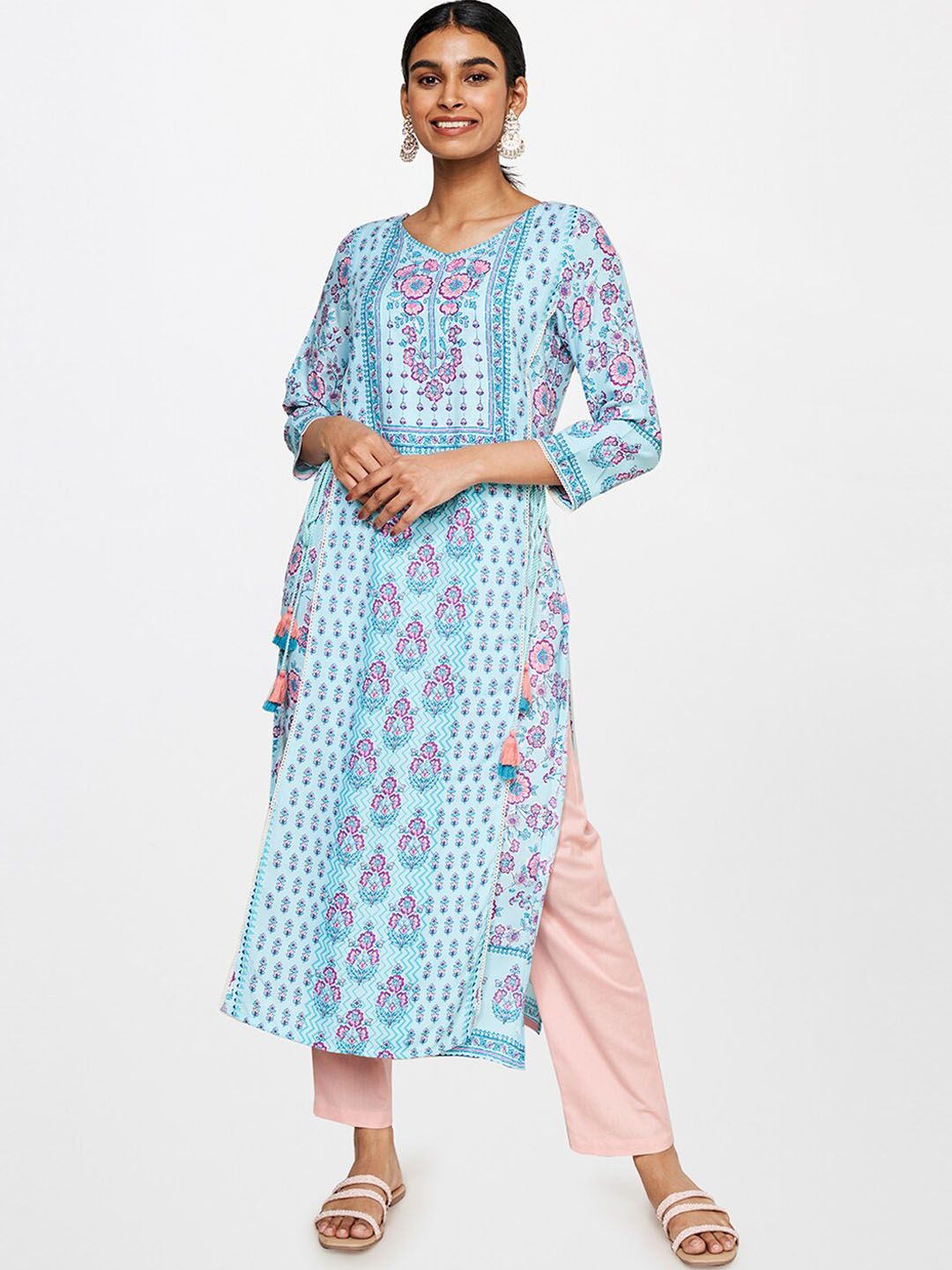 Global Desi Floral Printed Kurta