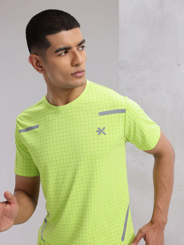 HRX by Hrithik Roshan Checked Rapid-Dry Running T-shirt