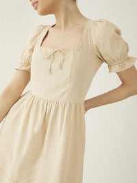 DressBerry Vintage Vibes Lace Inserts Fit & Flare Mini Dress