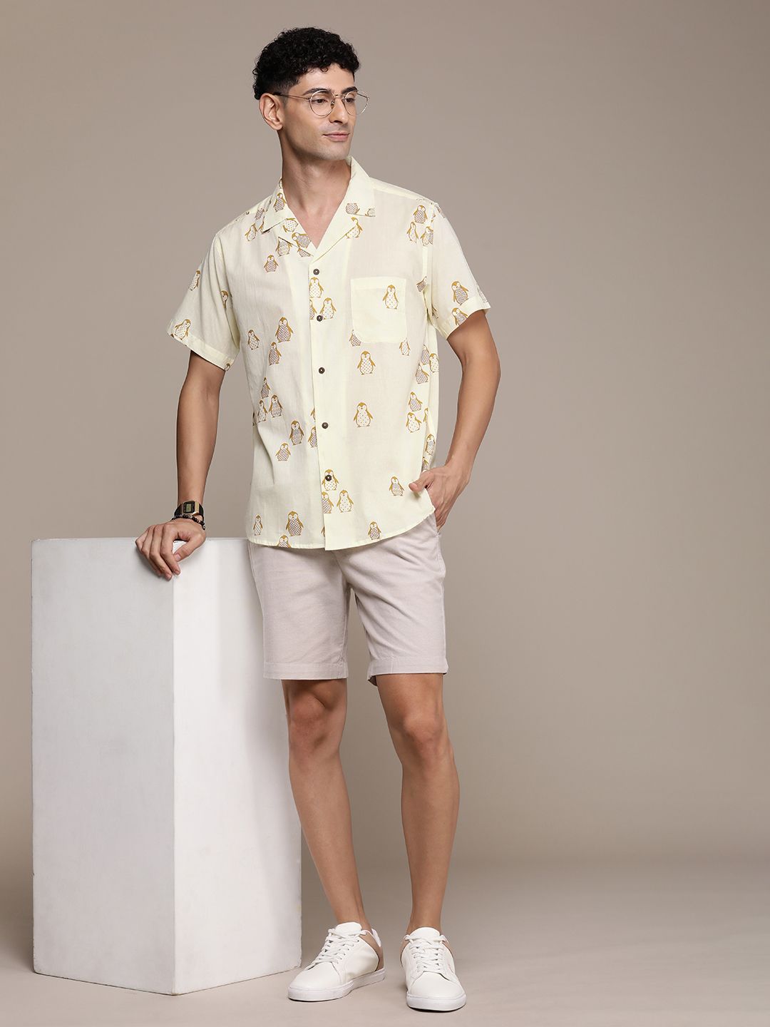 DENNISON Block Printed Casual Shirt