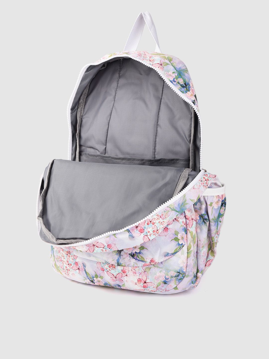 Lino Perros Women Purple & Pink Floral Print 13 Inch Laptop Backpack