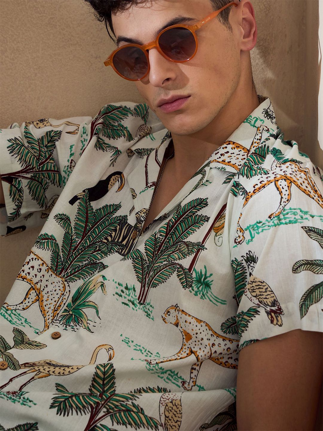 DENNISON Block Printed Oversized Casual Shirt