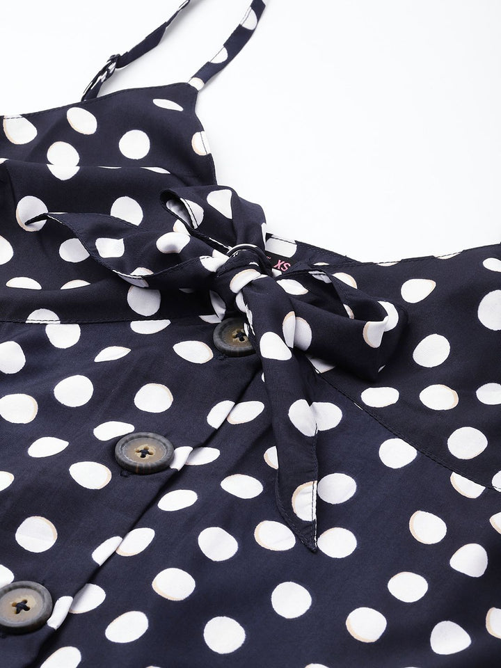 DressBerry Spot Obsession Print Ruffled A-Line Dress