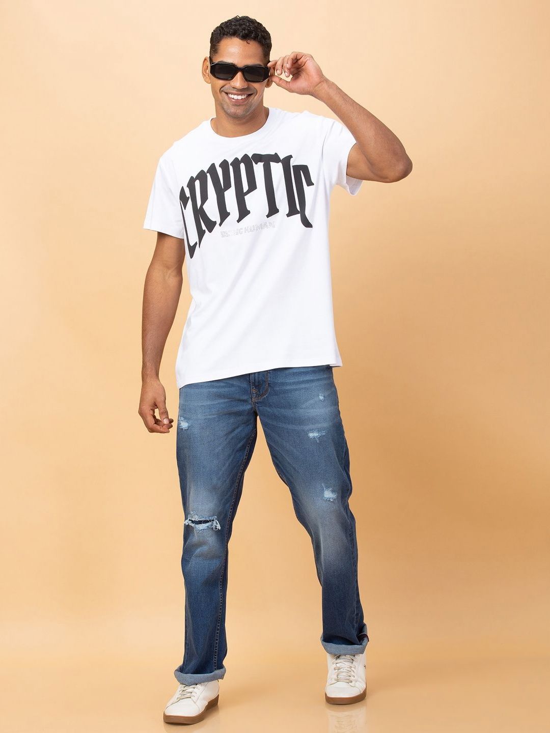 Being Human Men Typography Printed Pockets T-shirt