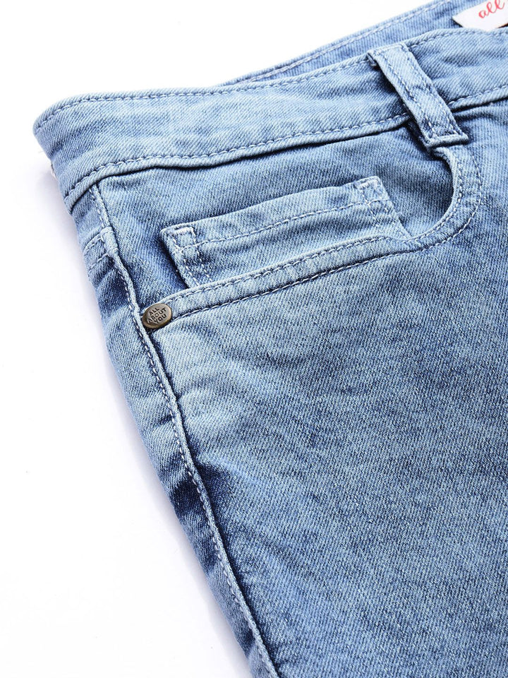 all about you Women Straight Fit High-Rise Heavy Fade Stretchable Jeans