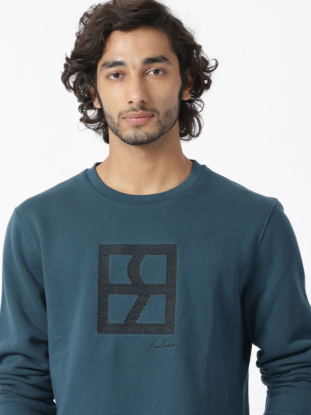 RARE RABBIT Men Arnold Graphic Print Logo Sweatshirt