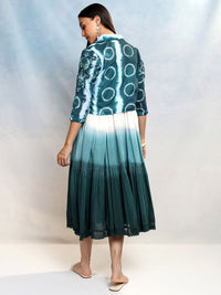 Vishudh Tie and Dye Dyed A-Line Midi Holi Dress