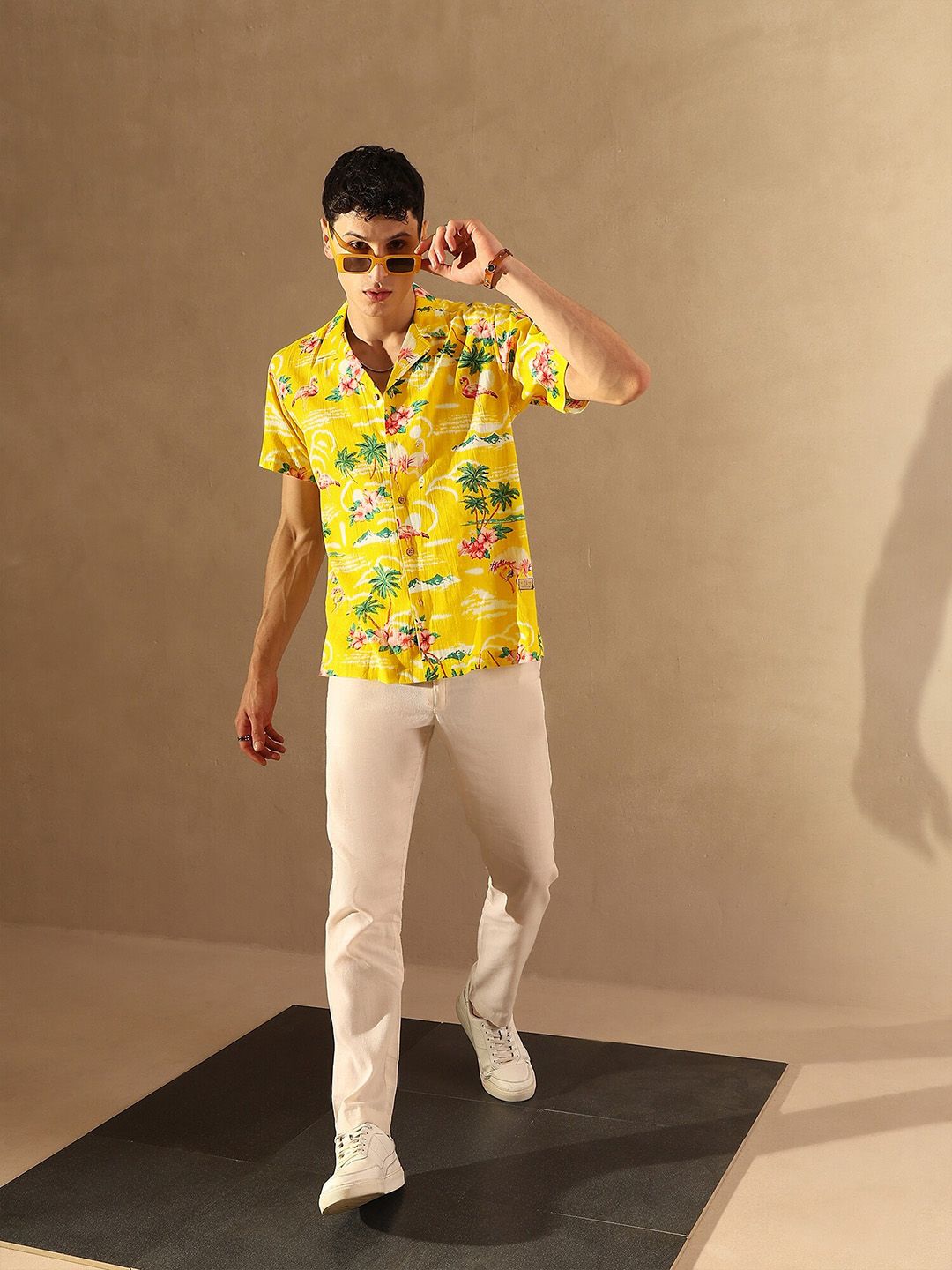 DENNISON Tropical Printed Oversized Casual Shirt