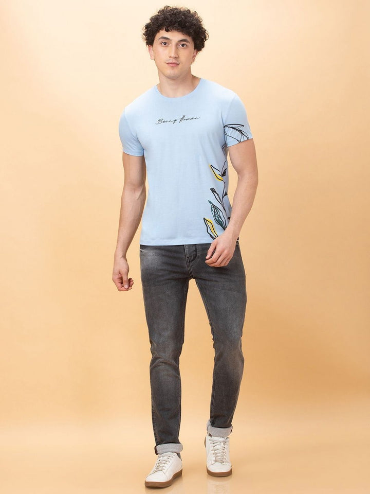 Being Human Men Typography Printed Applique T-shirt