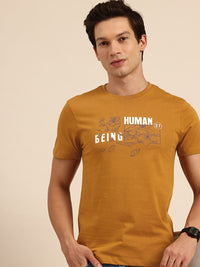 Being Human Brand Logo Printed Pure Cotton Slim Fit T-shirt