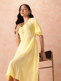 all about you Smocked Flared Sleeve Fit & Flare Dress