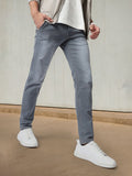 Urbano Fashion Men Grey Slim Fit Mid-Rise Clean Look Stretchable Jeans