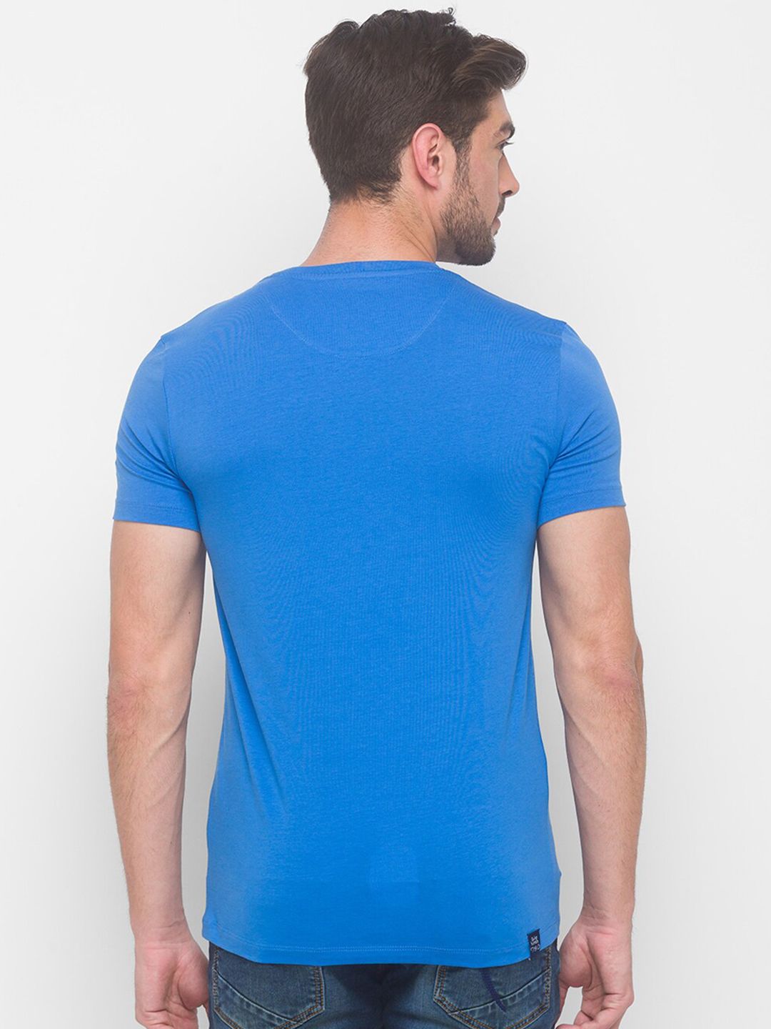 Being Human Men Blue Printed Pure Cotton T-shirt