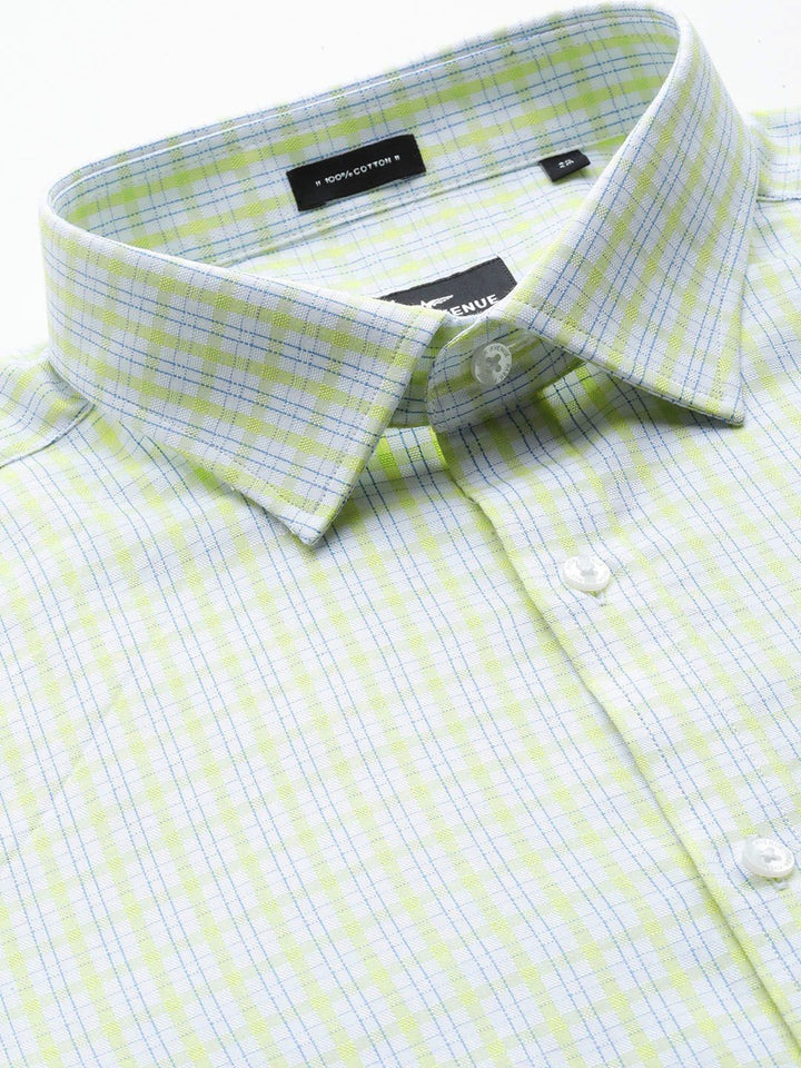 Park Avenue Men Pure Cotton Slim Fit Tartan Checked Formal Shirt