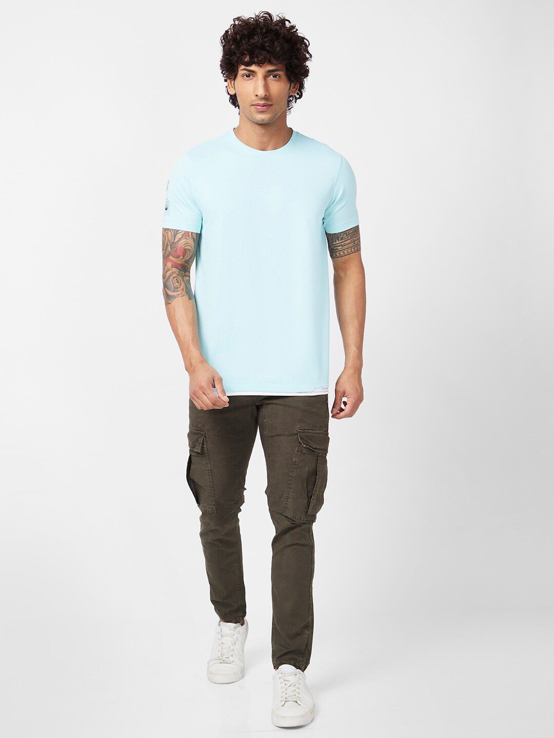 SPYKAR Round Neck Slim Fit Cotton T-shirt
