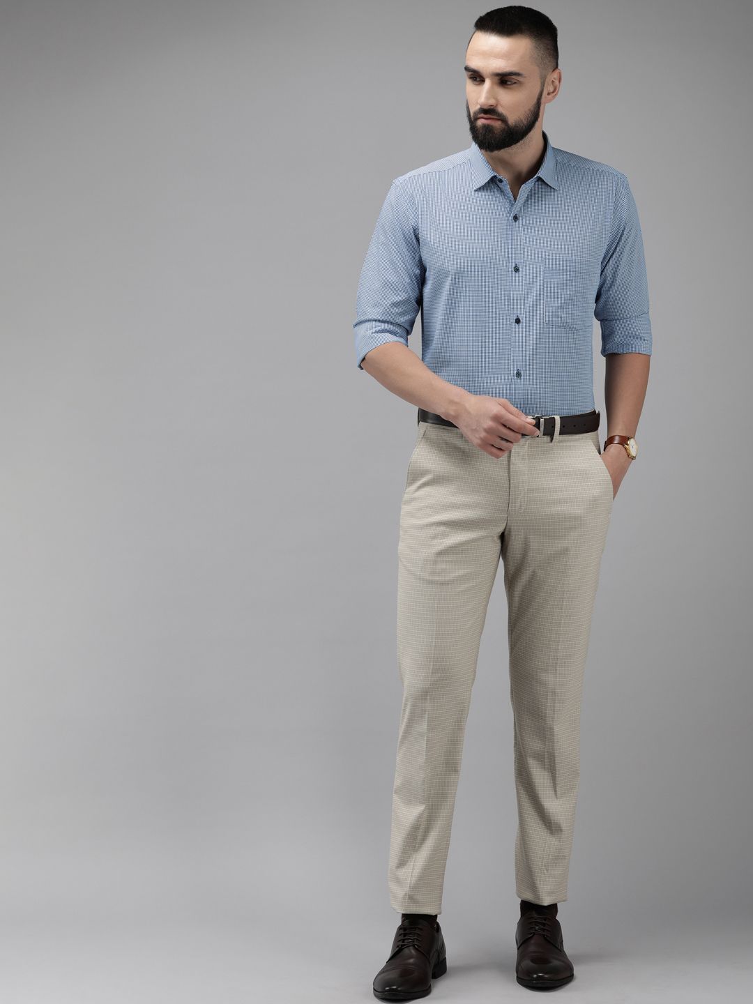 Park Avenue Slim Fit Pure Cotton Checked Formal Shirt