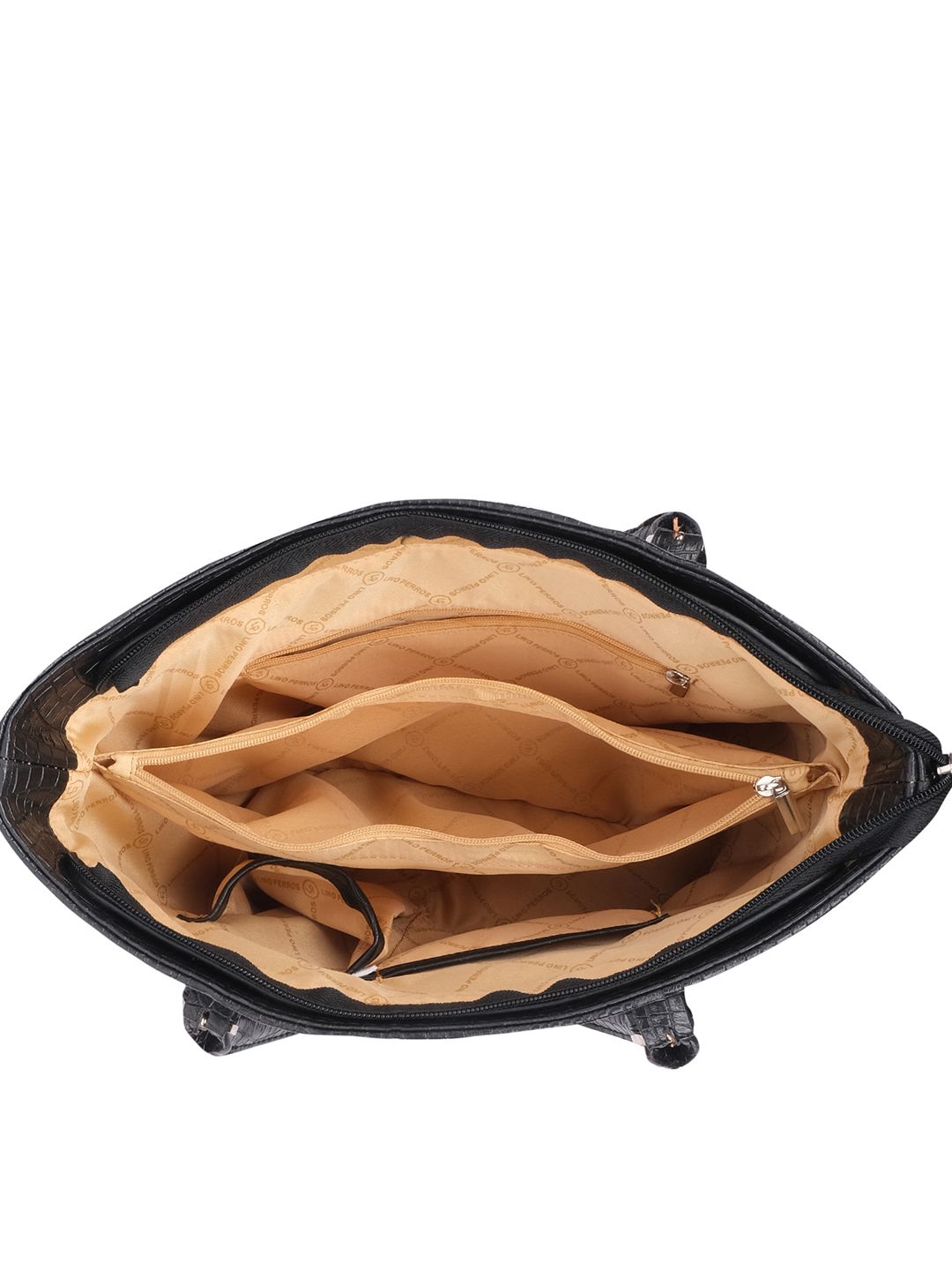 Lino Perros Black Snakeskin Textured Structured Handheld Bag