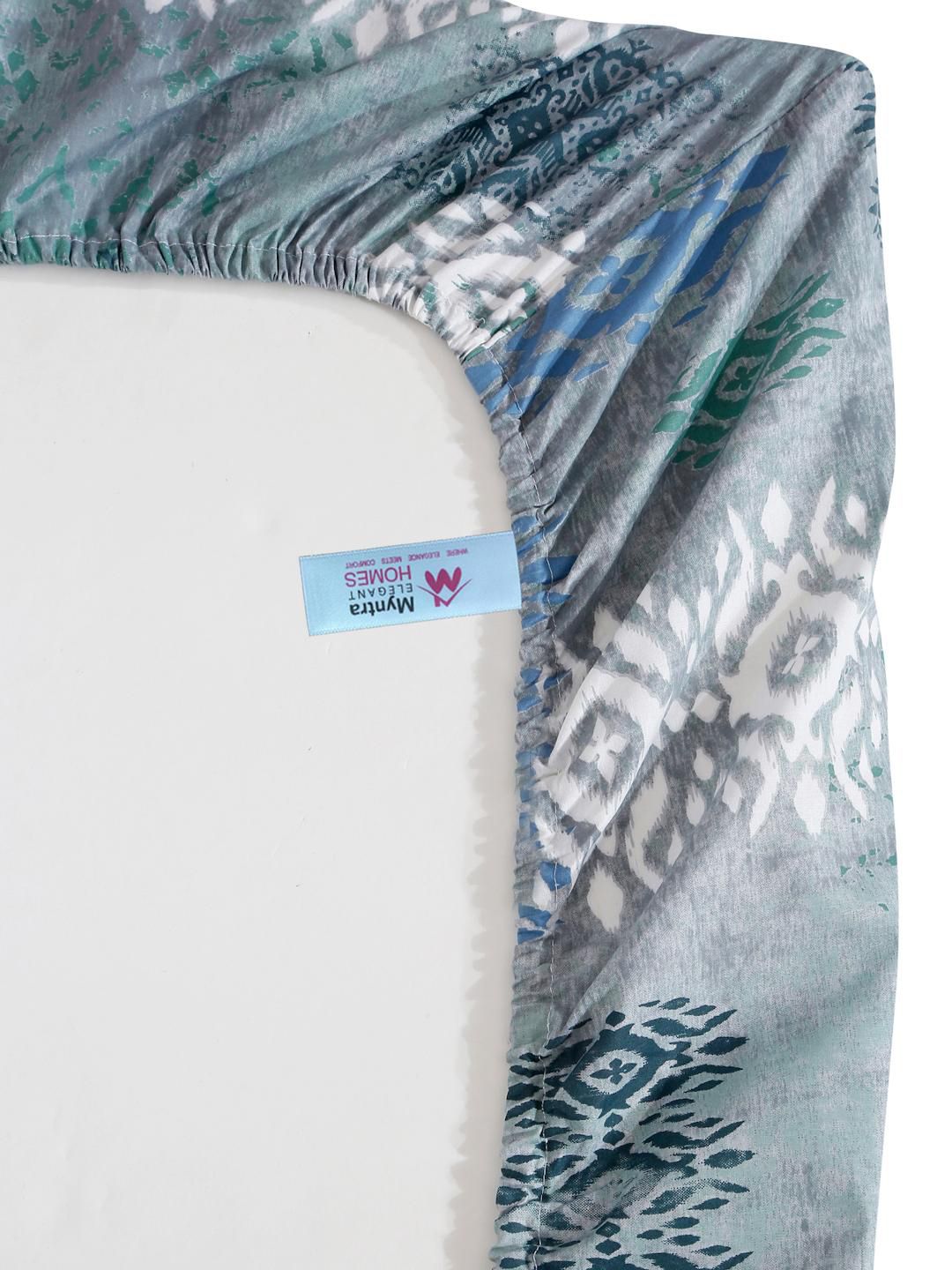 Myntra Elegant Homes Printed Dilengkapi 400 TC Kapas Tulen Cadar Single Dengan Sarung Bantal