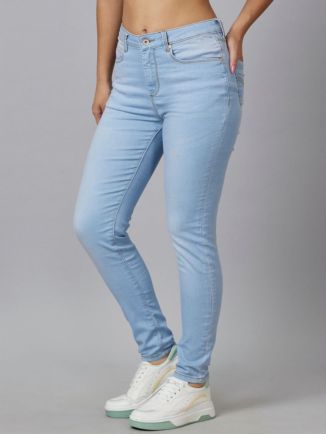 Being Human Women Mid-Rise Skinny Fit Light Fade Jeans