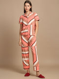 Sweet Dreams Women Striped Printed Night suit