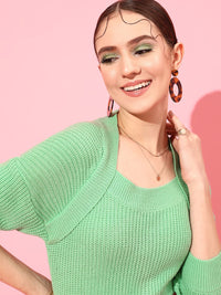 STREET 9 Women Acrylic Cable Knit Crop Pullover