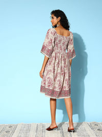 Indo Era Ethnic Motifs Print A-Line Dress