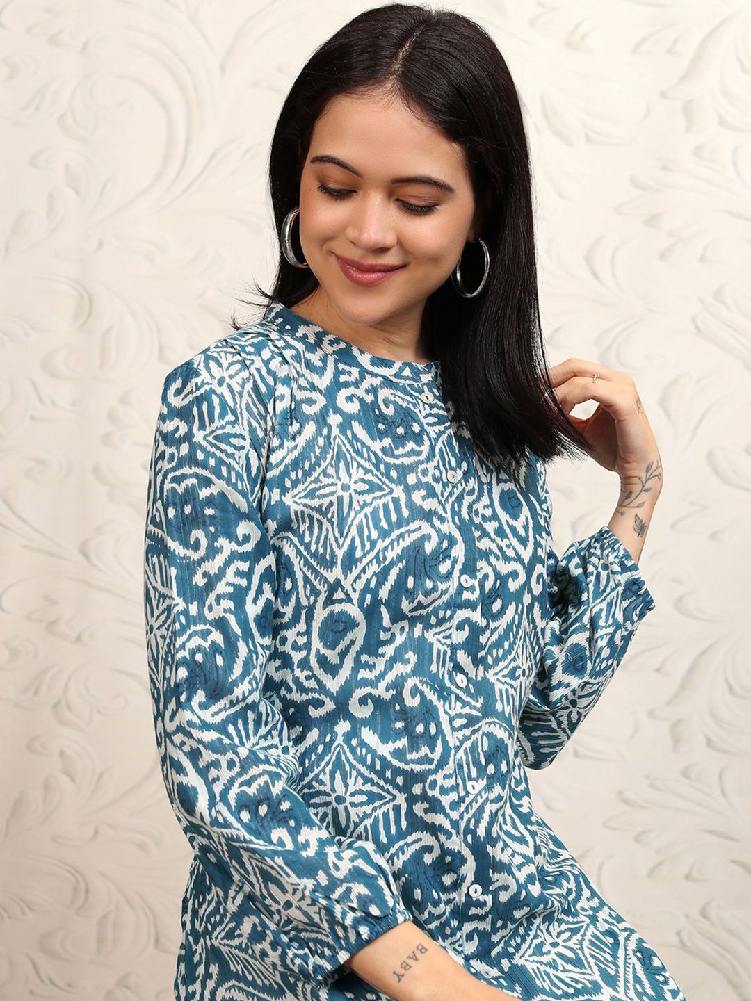 Vishudh Tropical Print A-Line Dress