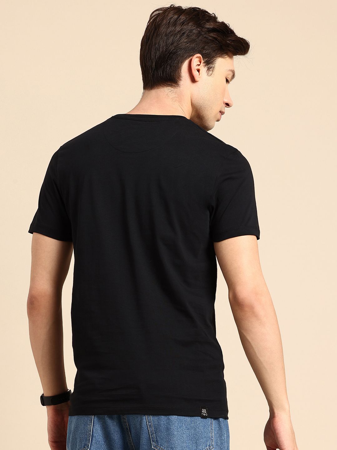 Being Human Brand Logo Printed Pure Cotton Slim Fit T-shirt