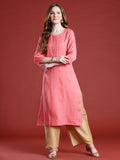Anouk Geometric Yoke Design Thread Work Kurta