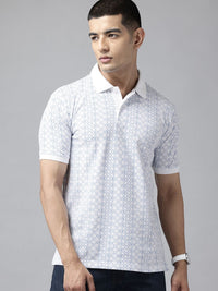 Park Avenue Men Printed Polo Collar Slim Fit T-shirt