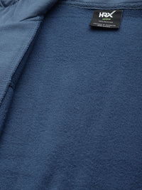 HRX by Hrithik Roshan Men Navy Blue Solid Hooded Bomber Jacket