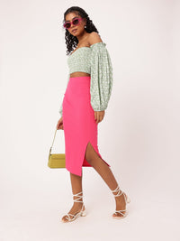 DressBerry Insta-Worthy Ribbed Bodycon Midi Skirt