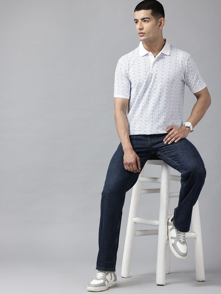Park Avenue Men Printed Polo Collar Slim Fit T-shirt