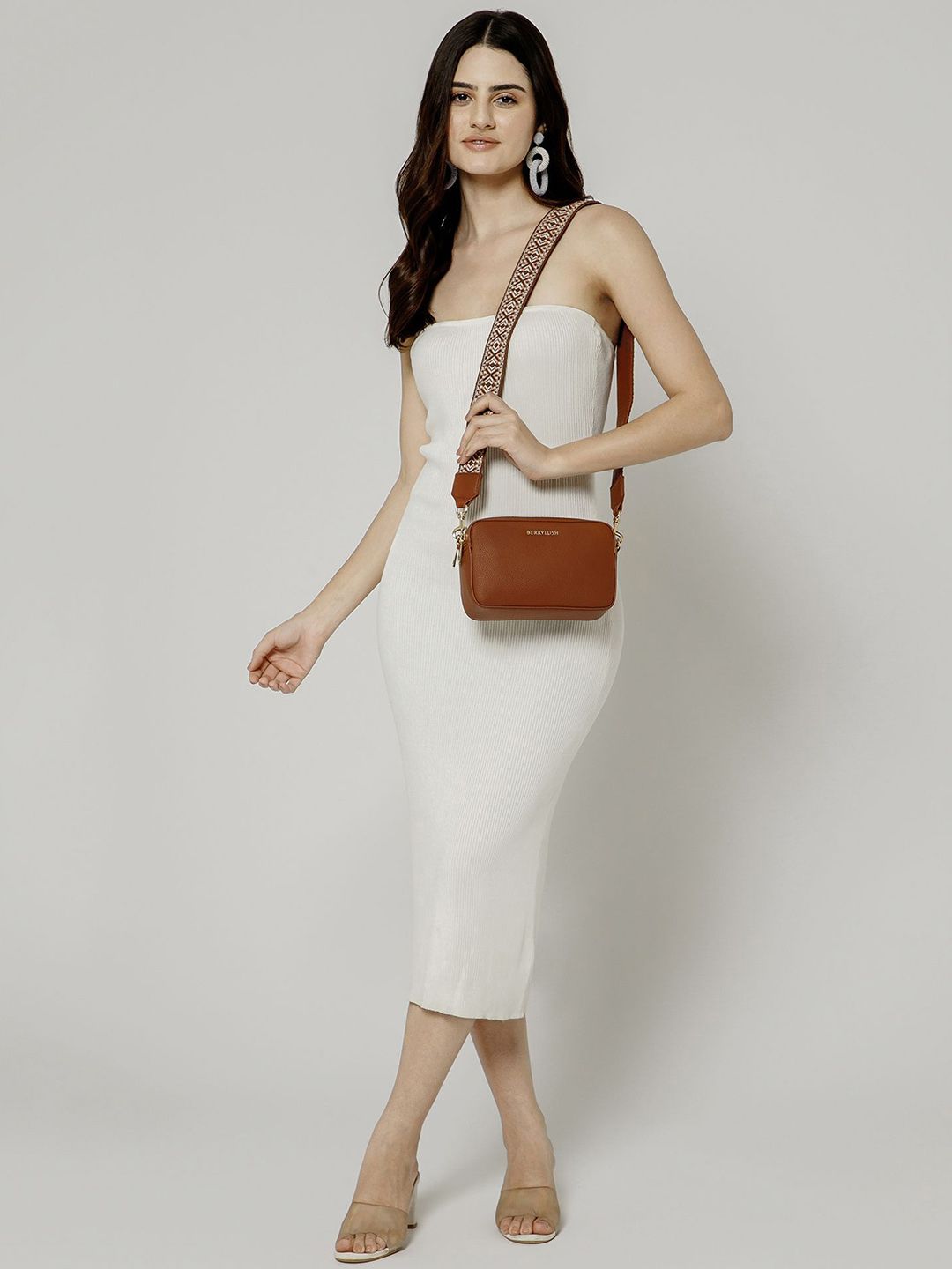 Berrylush Structured Sling Bag with Cut Work