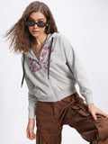 DressBerry Street Threadz Printed Hooded Sweatshirt