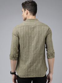 THE BEAR HOUSE Men Slim Fit Checked Pure Cotton Casual Shirt