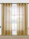 URBAN SPACE Set Of 2 Taupe Solid Sheer Door Curtains