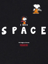 Bewakoof Peanuts Graphic Printed Drop-Shoulder Sleeves Oversized Cotton T-shirt