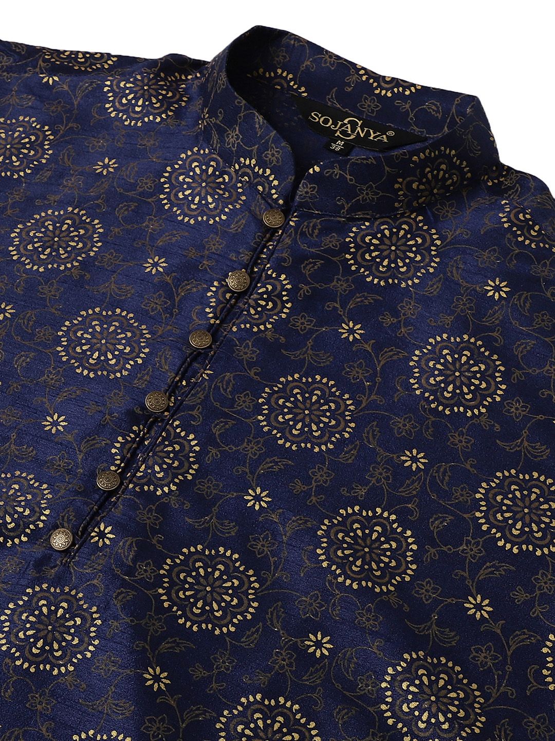 SOJANYA Floral Printed Mandarin Collar Straight Kurta