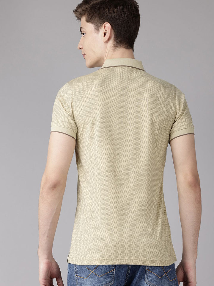 Park Avenue Micro Printed Polo Collar Slim Fit T-shirt