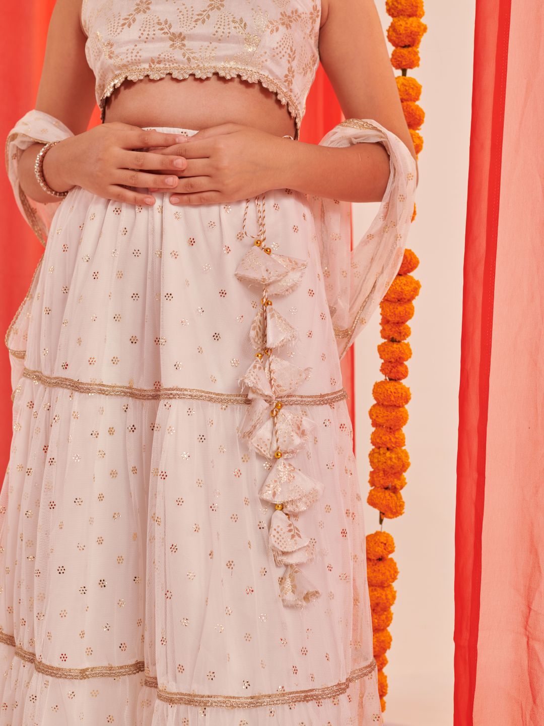 pspeaches Girls Printed Ready to Wear Lehenga Choli