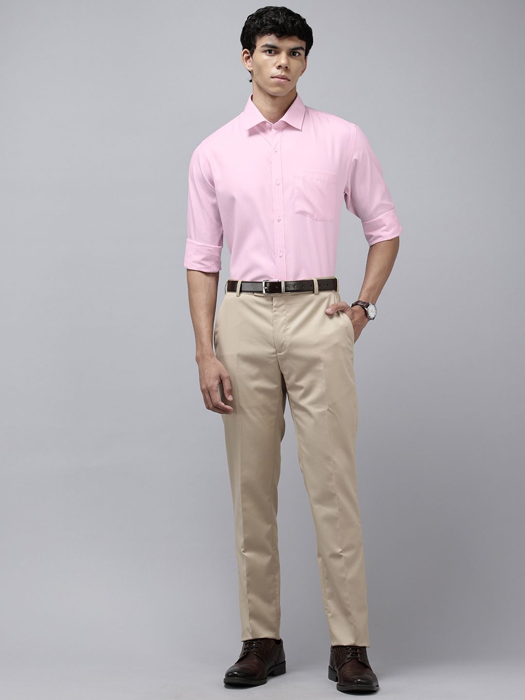 Park Avenue Self Design Slim Fit Textured Formal Shirt