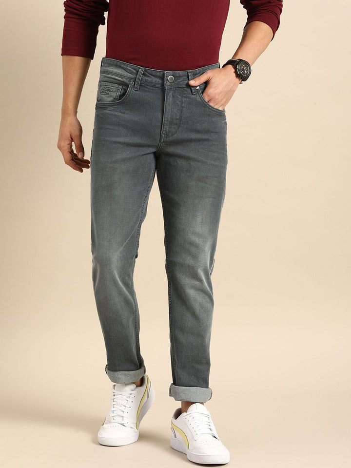 Being Human Clothing Men Grey Skinny Fit Mid-Rise Clean Look Jeans with Side Stripes