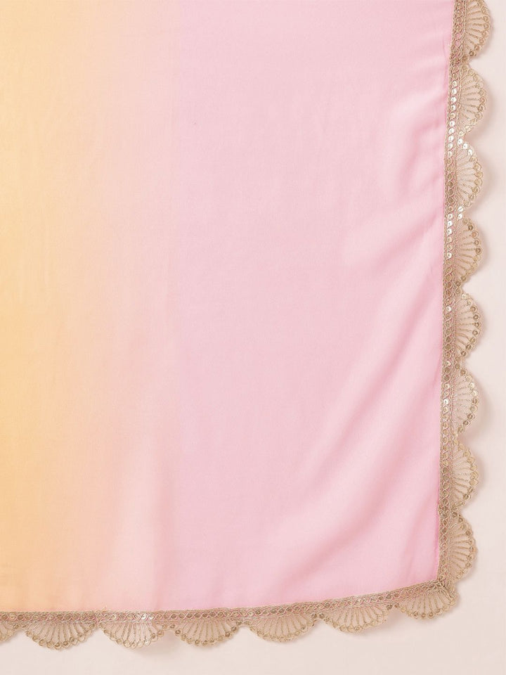 all about you Lace Taping Ethnic Dress With Dupatta