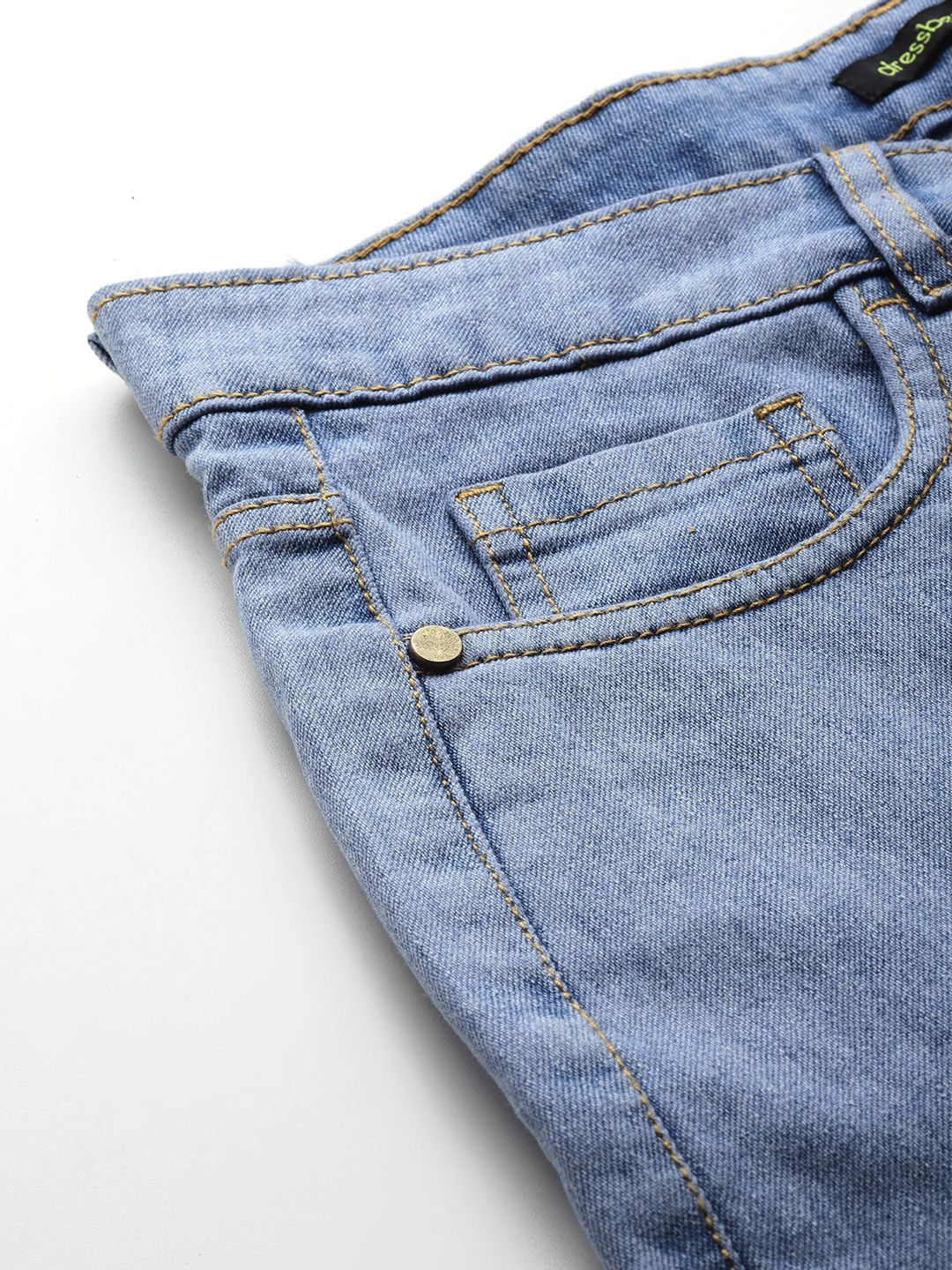 DressBerry Women Patch Detail Slim Flared Fit Stretchable Jeans