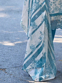 Indo Era Floral Printed Regular Thread Work Pure Cotton Kurta with Trousers &  Dupatta